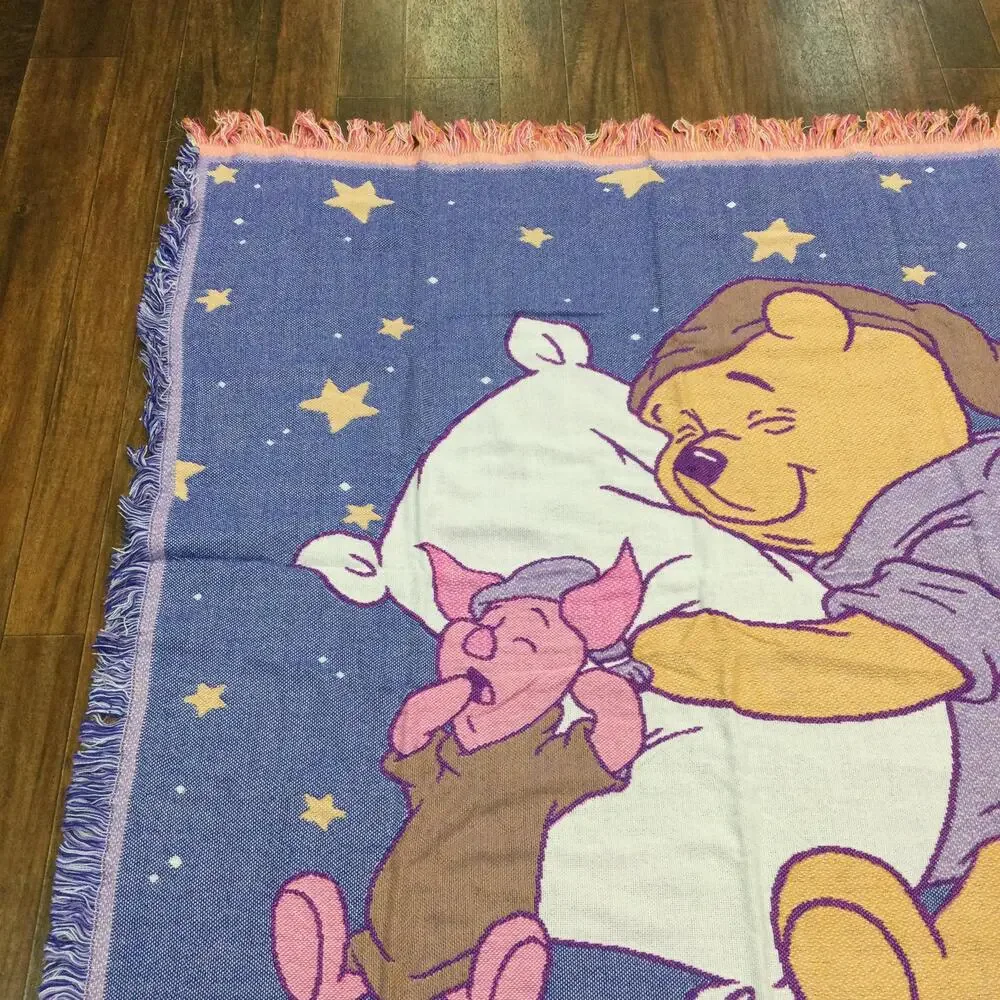 Beacon Winnie Pooh Piglet Multicolor 50x60 Throw Blanket Disney Fringe USA